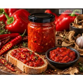 Tüzes-Chilis Kápia paprikás - gévagombás chutney